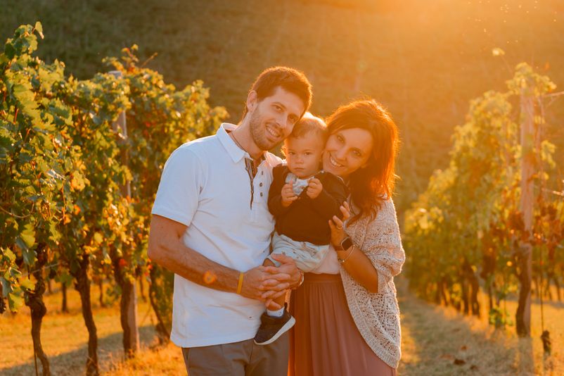 Elisabetta, Luca e Alessandro – Servizio fotografico di famiglia al tramonto